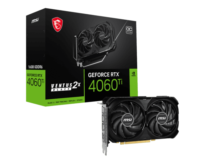 کارت گرافیک ام اس آی مدل GeForce RTX™ 4060 Ti VENTUS 2X BLACK 16G OC